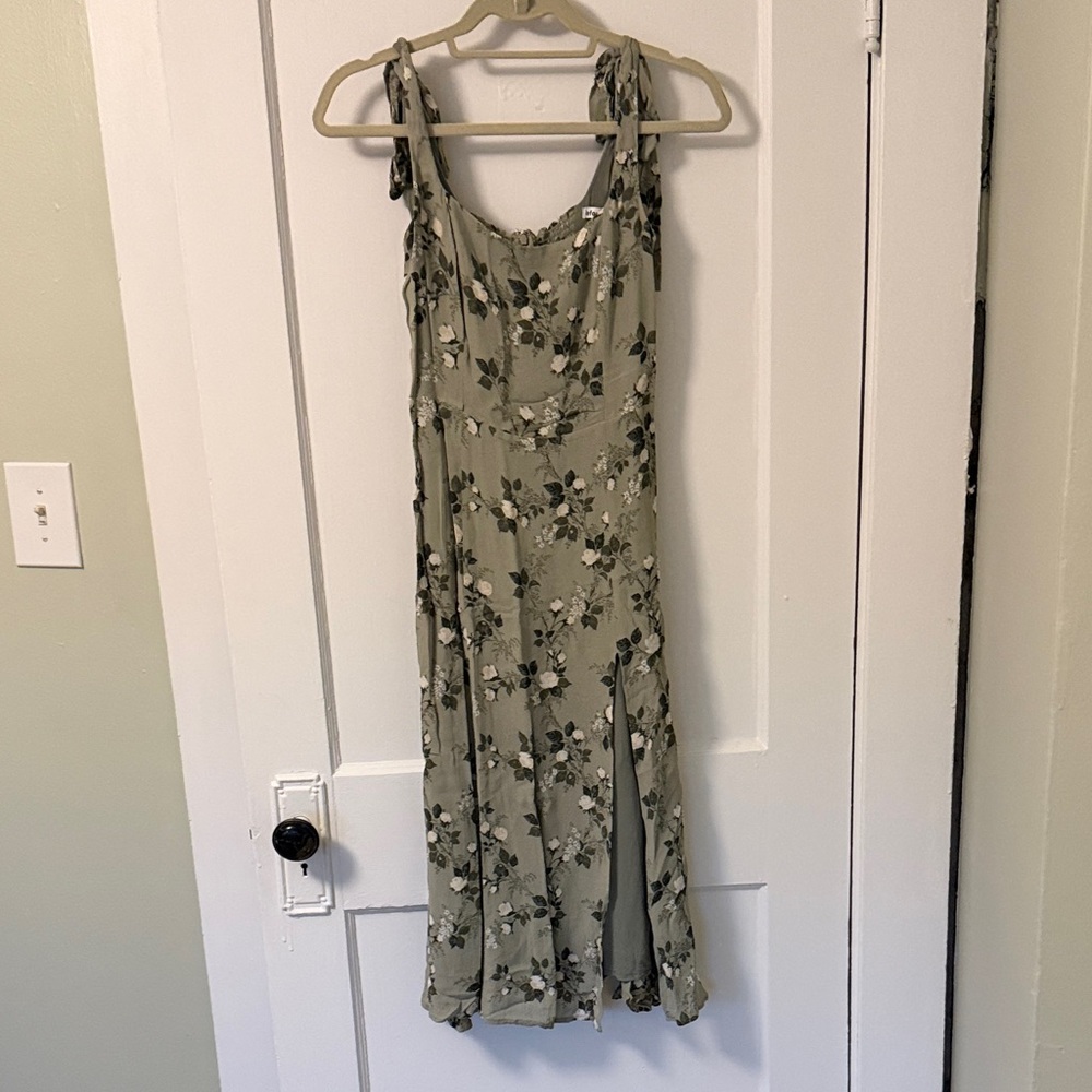 Reformation Twilight Floral Green Dress